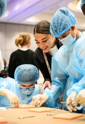 At the VMX 2024’s Believe & Belong in Veterinary Medicine event, students practiced suturing skills.