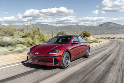 The Hyundai IONIQ 6 is photographed in California City, Calif. on July 15, 2024.