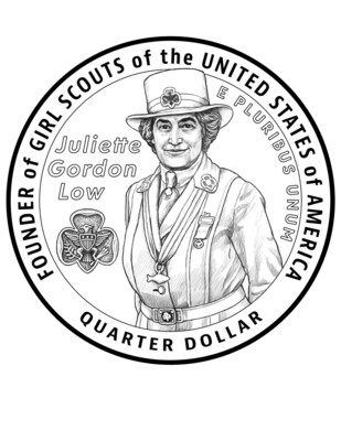 Today, Girl Scouts of the USA (GSUSA) celebrates the unveiling of the design for the United States Mint’s Juliette Gordon Low quarter, which is part of the fourth and final year of the American Women Quarters™ Program. The design captures the legacy of Juliette Gordon Low, who founded the Girl Scout Movement, which continues to empower girls to blaze their own trails more than 100 years later.