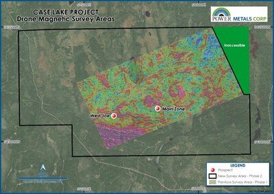 Figure 4 – Image of completed Magnetic Drone Survey from the Case Lake Project, Ontario, Canada (CNW Group/Power Metals Corp.)