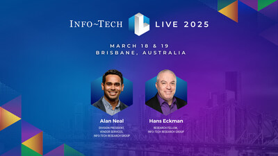 Info-Tech Research Group has announced Alan Neal, Division President, Vendor Services, and Hans Eckman, Research Fellow, as featured speakers for its flagship LIVE 2025 in Australia conference, taking place at the Hilton Brisbane on March 18–19, 2025. 