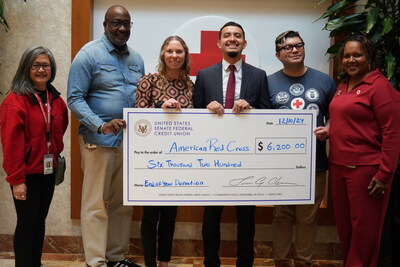 USSFCU team presents donation to American Red Cross: $6,200 specifically designated to aid victims of Hurricane Helene.