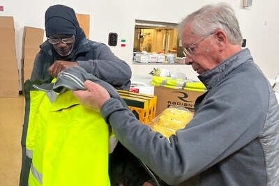 Volunteers at the St. Patrick Catholic Church in downtown Memphis help sort, box, and distribute Radians winter jackets and other items to provide warmth for Memphians without permanent shelter this holiday season.