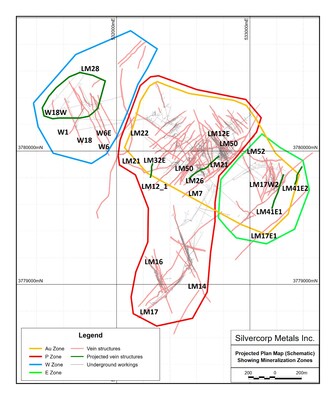 Figure 2: LMW Mine Plan View of the 800 m Level (CNW Group/Silvercorp Metals Inc)