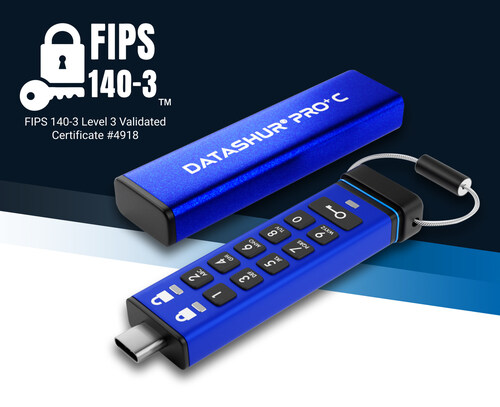 iStorage, a leading innovator in hardware-encrypted data storage and cloud security solutions, proudly announces that it is the world's first and only company to achieve the prestigious FIPS 140-3 Level 3 validation for two encrypted USB flash drives. This milestone certification has been awarded to the iStorage datAshur PRO+C and datAshur PRO+A drives.