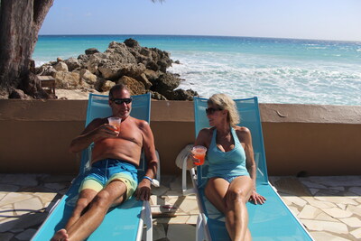 Relaxing on Barbados beach