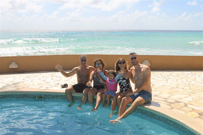 Family at the pool on Barbados, Divi Southwinds