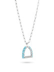 Stirr It Up Pendant by Karina Brez with Blue Topaz and Diamonds, in 18K White Gold