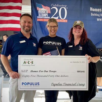 ACE Cash Express presents a $85,041 donation to Homes For Our Troops