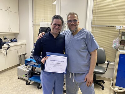 Dr. Salem Noureldine Getting his MWA Training Certificate with Dr. Kandil