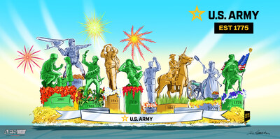 Official rendering of the U.S. Army's float in the 136th Tournament of Roses® Parade.