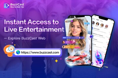 Aplicación web BuzzCast: acceso al entretenimiento en vivo, al instante (PRNewsfoto/BuzzCast)