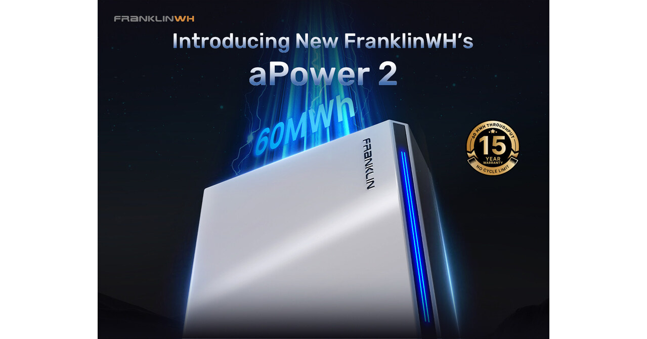 FranklinWH Announces General Availability of Whole Home Energy Management System Featuring 15 kWh aPower 2 Battery and 15-Year Warranty