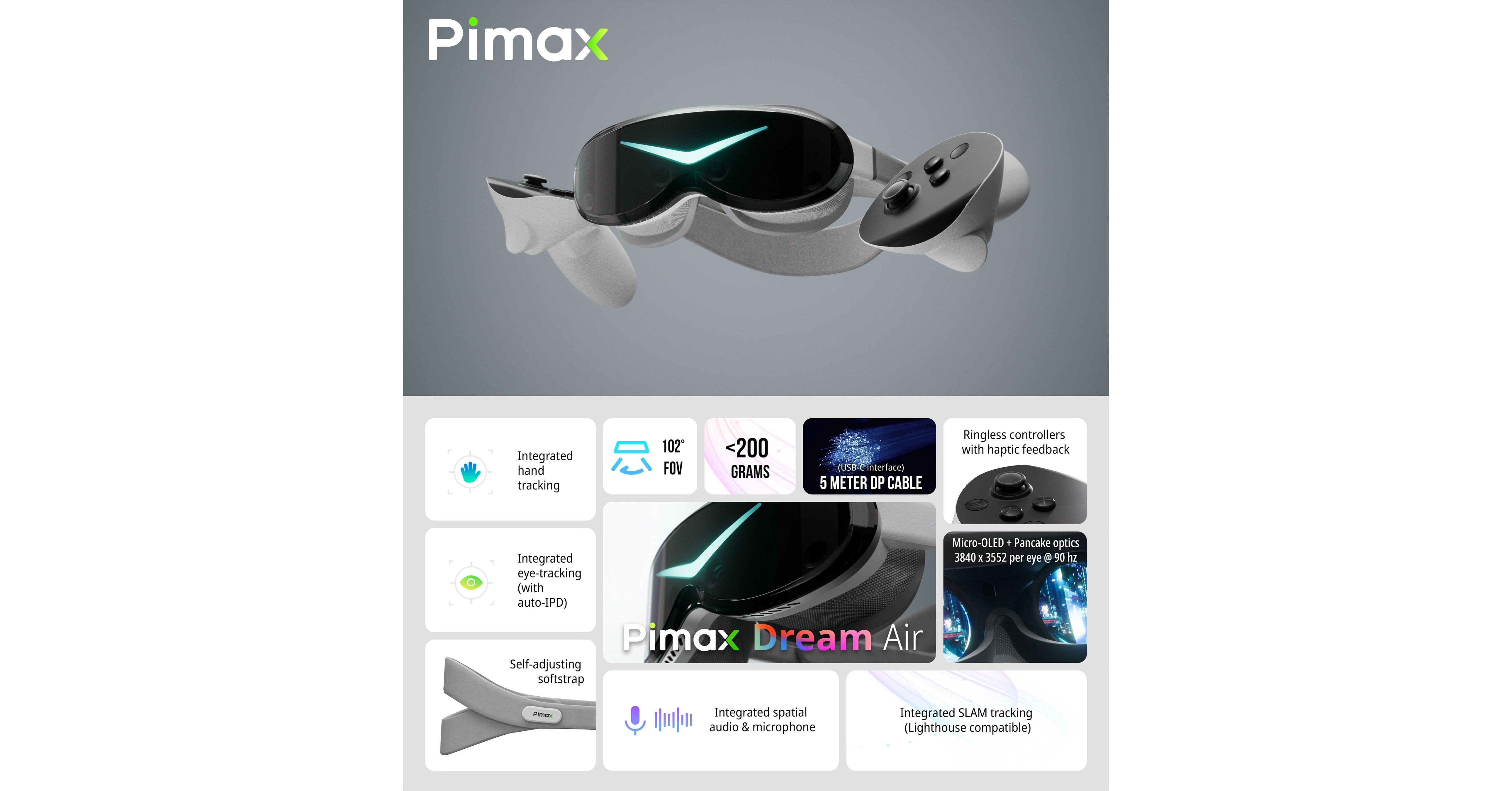 Pimax launches the world’s smallest full-feature 8K resolution headset: the Pimax Dream Air