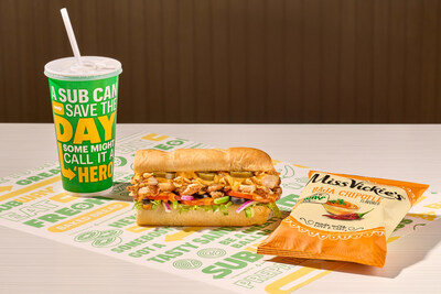 Subway’s new Meal of the Day includes a six-inch sub for $6.99 or a footlong for $9.99, alongside a choice of two cookies or a bag of chips and a small fountain drink.