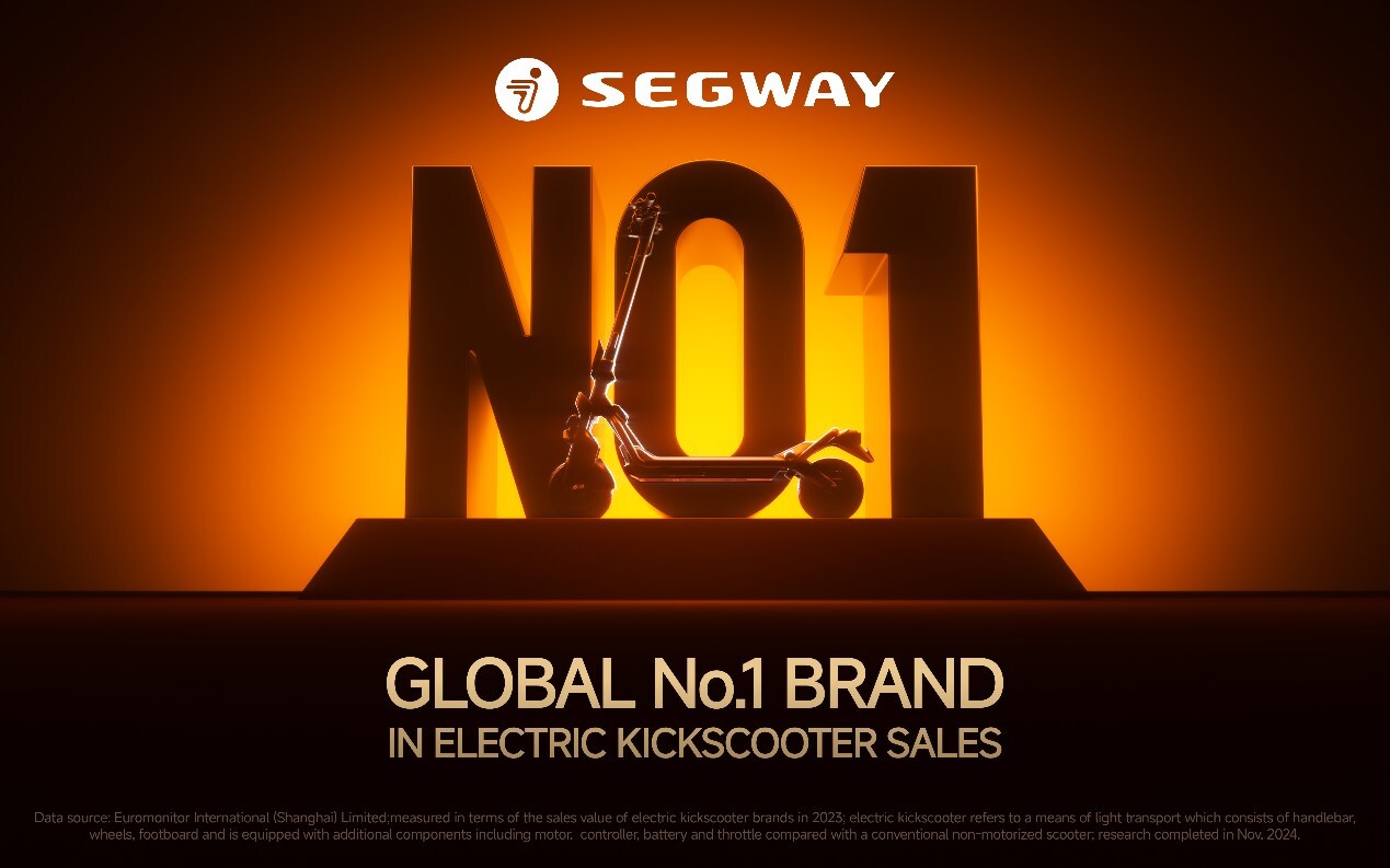 Segway Officially Recognized as Global No.1 Brand in eKickScooter Sales