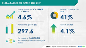Packaging Market size to increase by USD 297.6 Billion between 2024 to 2029, Market Segmentation by Type, End-user, Geography , Technavio