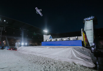 Monster Energy's Mia Brookes Takes First Place in the Women's Snowboard Big Air Competition at the Klagenfurt FIS World Cup Event in Austria