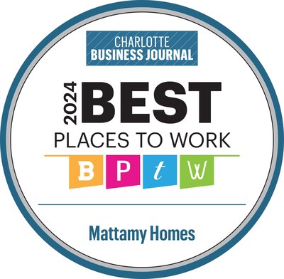 Mattamy Homes’ Charlotte Division is recognized as one of the Best Places to Work by the Charlotte Business Journal. (CNW Group/Mattamy Homes Limited)