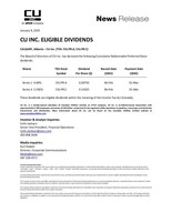 CU INC. ELIGIBLE DIVIDENDS