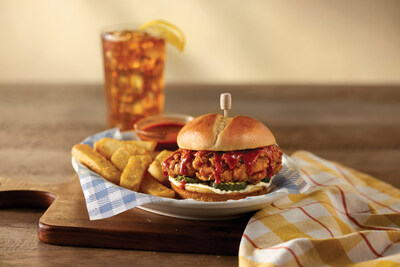 Cracker Barrel's new Signature Saucy Chicken Sandwich featuring a new Nashville Hot sauce.