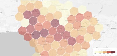 Traffic patterns in Los Angeles, the most congested U.S. metropolitan area