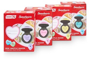 DASH PARTNERS WITH SWEETHEARTS® FOR SPECIAL EDITION VALENTINE'S MINI WAFFLE MAKERS