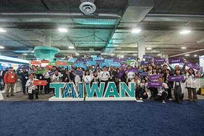 Taiwan’s tech startup delegation at the TTA Pavilion during the CES held Jan. 7-10 in Las Vegas.