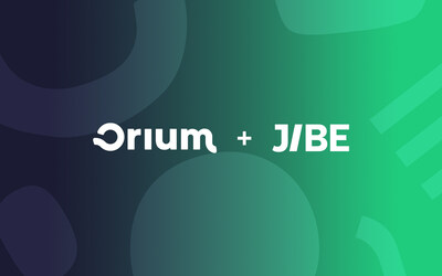 Oirum + JIBE logos centred on a pattern background (CNW Group/Orium)