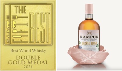 The Fifty Best World Whisky Double Gold Medal 2024, Rampur Barrel Blush Whisky