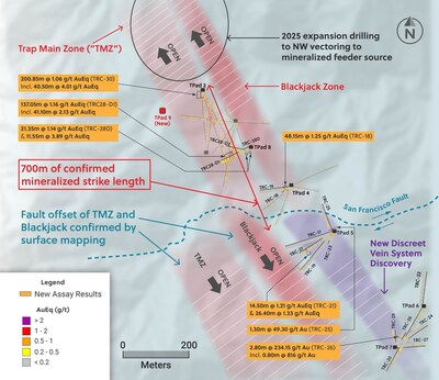 Figure 1: Plan View of the Trap Target (CNW Group/Collective Mining Ltd.)