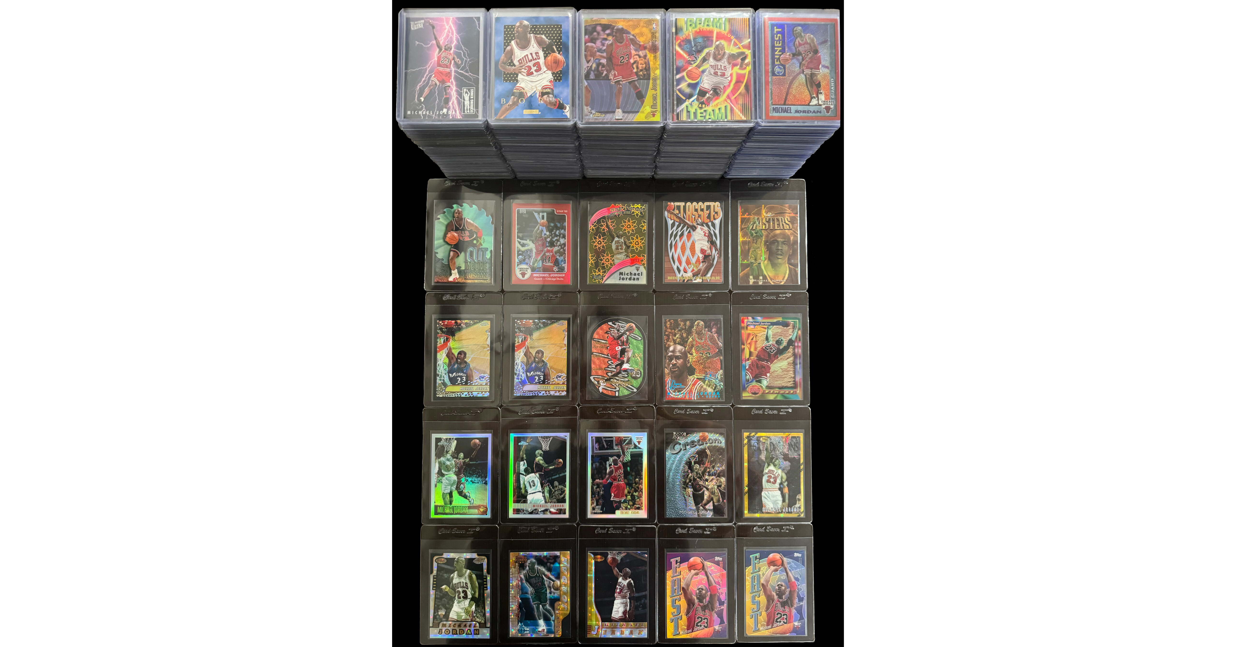 rare michael jordan basketball card collection discovered in arizona Amazon.com: Premium Basketball Card Collection | 100 Assorted Basketball  Cards, Hits: Auto, Relic, Numbered, Rookies, Superstars, 2 Vintage Packs |  Licensed Sports Cards main image 0