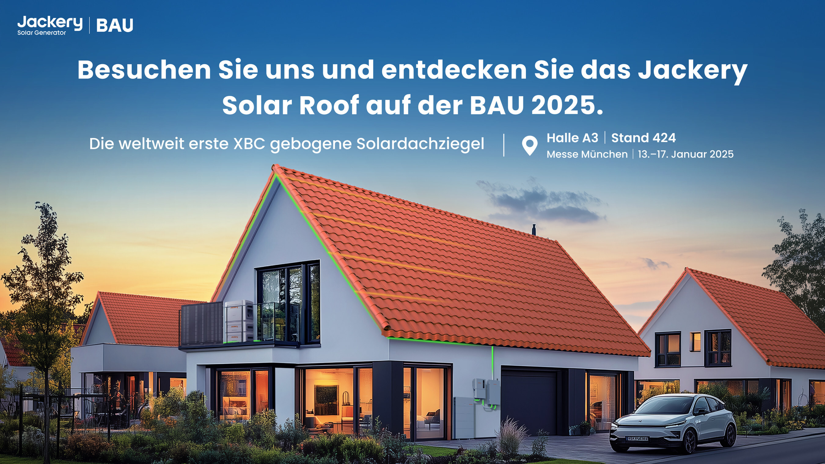 Europa-Premiere: Jackery zeigt weltweit erste geschwungene XBC Solardachziegel auf der BAU 2025