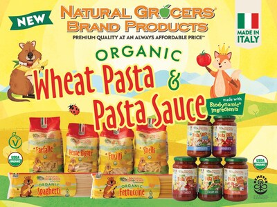 Natural Grocers announces six new kinds of organic wheat pasta and five flavors of organic pasta sauces to its Natural Grocers® Brand Products collection.