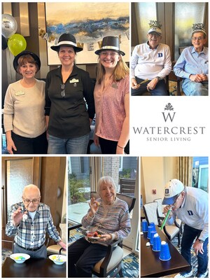 Residents and associates of Watercrest Richmond Assisted Living and Memory Care ring in the new year with a festive celebration.