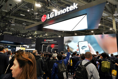 Visitors at LG Innotek's CES 2025 Exhibition Booth