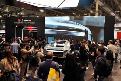 Visitors at LG Innotek's CES 2025 Exhibition Booth