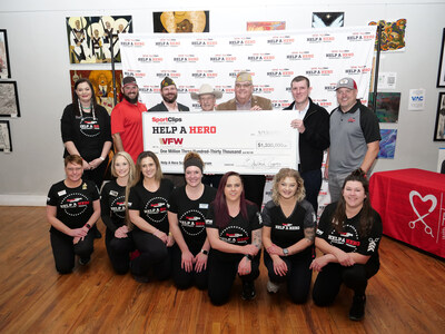 Sport Clips Haircuts donates .33M to VFW for Help A Hero, the largest veteran scholarship program of its kind