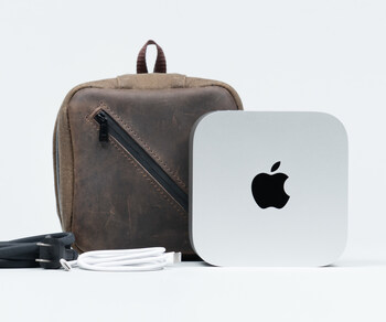 WaterField Shield Case for Mac mini — protects the computer and accessory cords in transit.