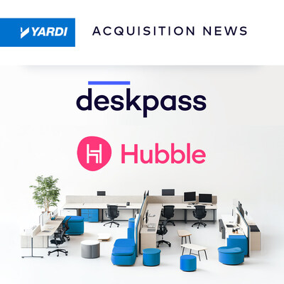 Leading real estate technology provider Yardi® announced today that it has acquired Deskpass (U.S.) and Hubble (U.K.) to meet the evolving and diverse needs of workspace users.