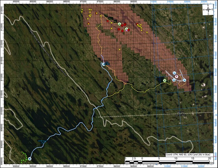 proposed expedition routes (CNW Group/Cupani Metals Corp.) proposed expedition routes (CNW Group/Cupani Metals Corp.)