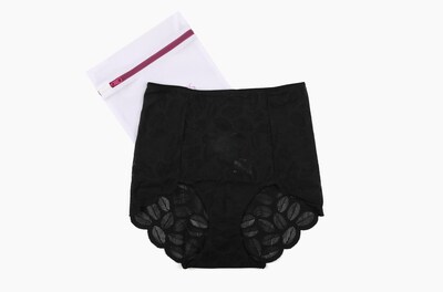 Bloomers Intimates Her Highness Feather Lace Briefs (Onyx)