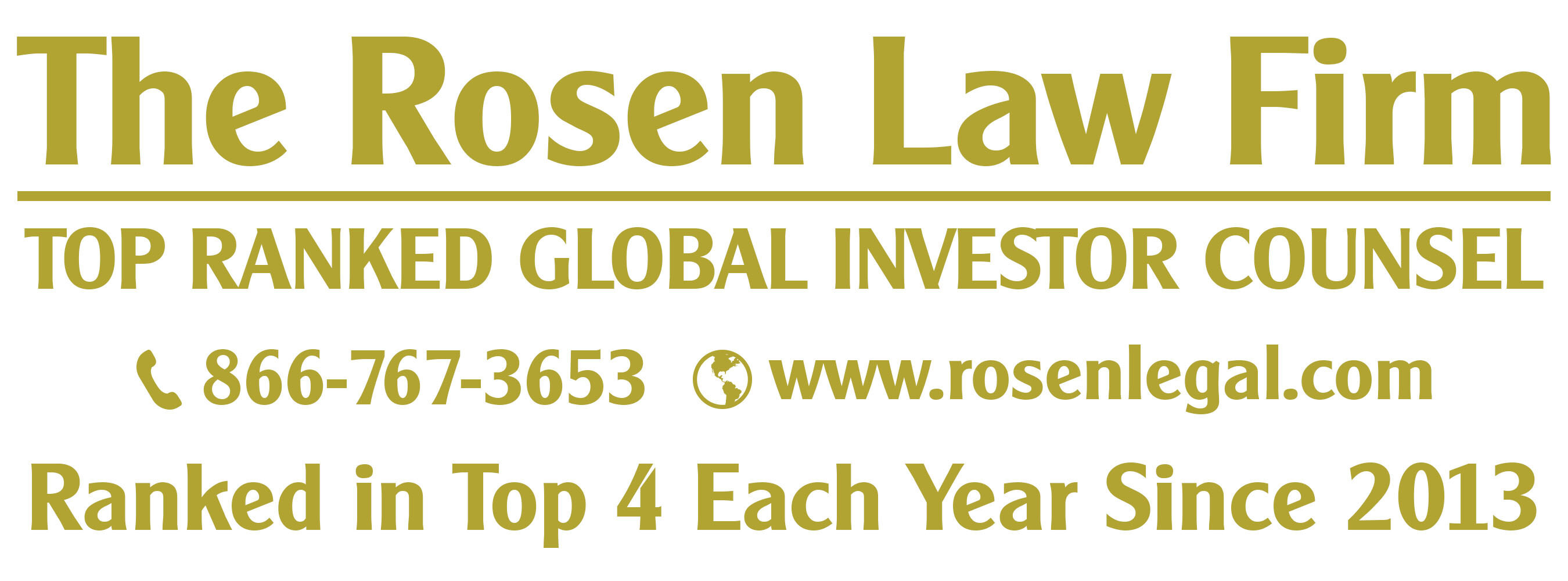 Rosen Law Firm Logo (PRNewsfoto/THE ROSEN LAW FIRM, P. A.)