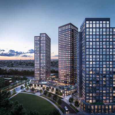 Sloane by Fitzrovia is a three-tower rental community at Dufferin and Highway 401, steps from Yorkdale Shopping Centre. (CNW Group/Fitzrovia)