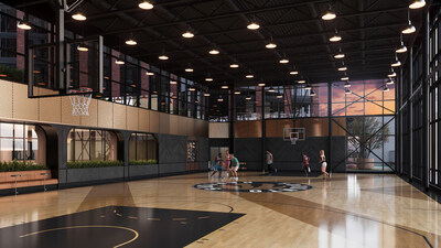 The North Court: Sloane's East and West Towers feature a full-sized, professional Toronto Raptors indoor basketball court. (CNW Group/Fitzrovia)