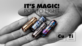Meet the Ysmart Bullet2: A tiny but mighty EDC flashlight featuring a pop-to-light quick-release design, magnetic base, and durable titanium or brass finish. (PRNewsfoto/YSMART)