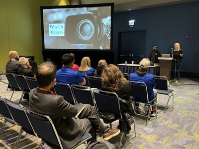 Ripley PR CEO Heather Ripley, right at podium, and Levergy CEO Ryan Redding will discuss how targeted public relations and marketing can turn home service companies into trusted community names at the AHR Expo in Orlando on Feb. 11.