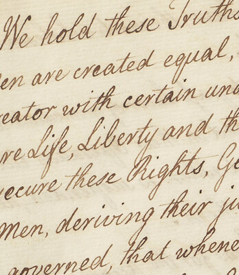 A newly-discovered manuscript of the Declaration of Independence-written in the hand of Samuel Jones of New York who is credited with securing New York's ratification of the United States Constitution by breaking the impasse over the inclusion of a bill of rights.