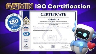 Gaimin Successfully Achieves Prestigious ISO Certification (CNW Group/Gaimin)