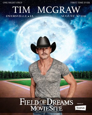 StubHub Becomes Official Ticket Partner for Tim McGraw Live at Field of Dreams in Iowa